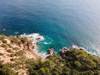 Tossa de mar girona europe spain beach turquoise blue water without people costa brava