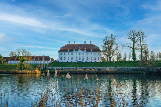 Meseberg, Brandenburg, Germany - december 30, 2020: the palace in bright sunshine