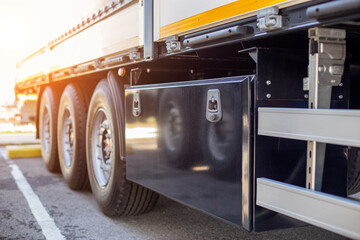 Toolbox on truck trailer, industry. Semitrailer © HENADZY