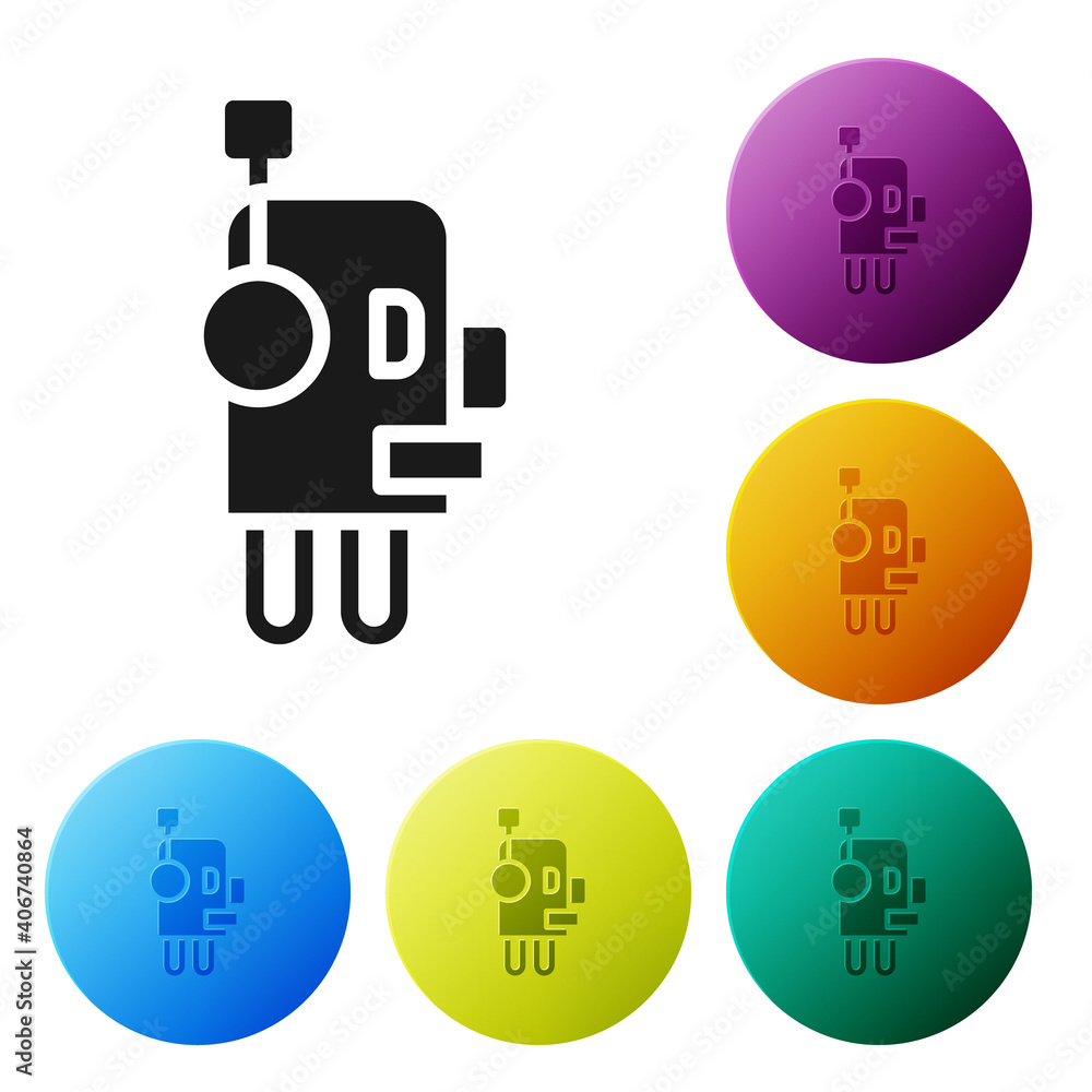 Poster black robot icon isolated on white background. artificial intelligence, machine learning, cloud comp