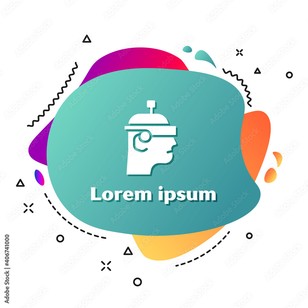 Poster white smart glasses mounted on spectacles icon isolated on white background. wearable electronics sm