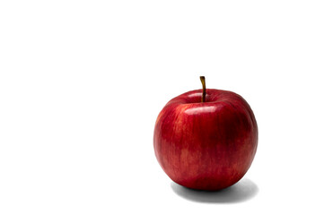 red fresh organic apple on white background isolate close-up