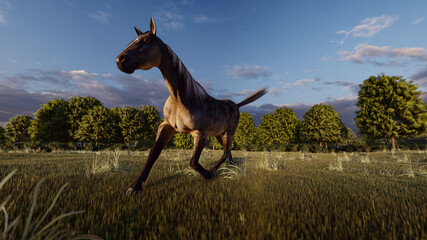 Image of Running horse 3D illustration