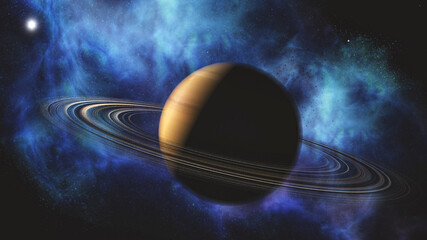 Image of the planet Saturn 3D illustration
