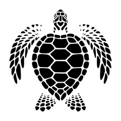 Fototapeta premium graphic sea turtle swimming