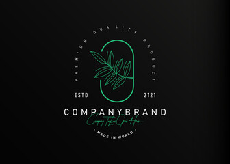 Botanical plant logo design. Vector illustration of nature green plant. Vintage logo design vector line icon template