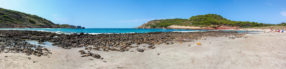 Cala Algaiarens panoramic view, Menorca, Balearic Islands, Spain