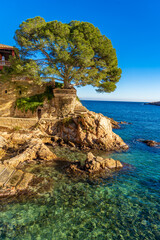 aiguablava winter fornells beaches of catalunya in spain europe turquoise blue sea palafrugell begur girona