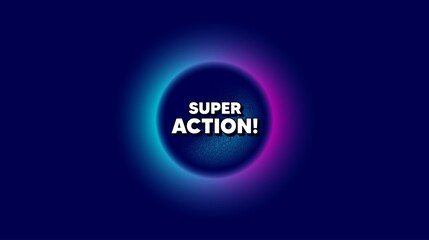 Super action symbol. Abstract neon background with dotwork shape. Special offer price sign. Advertising discounts symbol. Offer neon banner. Super action badge. Vector