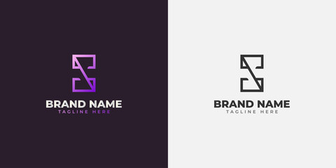 Letter S logo design with simple and minimalist concept in line style