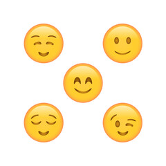 Fototapeta premium set of blush face emoticon