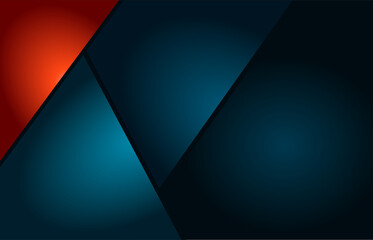 Red and Blue background vector overlap layer on dark blue space illustration.