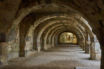 Fototapeta na wymiar Ruins of agora, archaeological site in Izmir