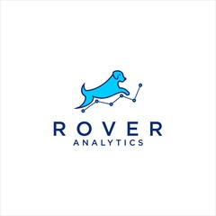 dog rover Logo Design , with Analytic Diagram Symbol Vector Illustration