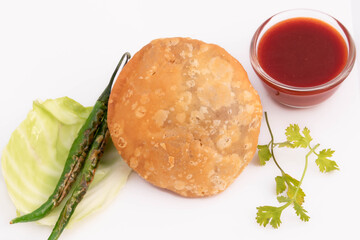 Deep Fried Indian Delight Street Food Moong Dal Kachauri Or Urad Masala Daal Khasta Kachori Kachodi...