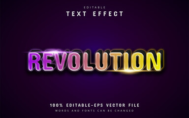 Revolution text, 3d gradient style text effect