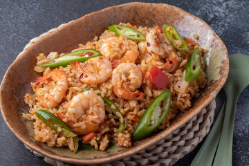 Chili Paste Fried Rice with Shrimp