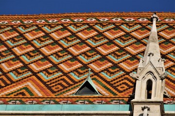 the roof of the church in Budapest