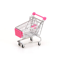 Classic shopping cart (trolley) isolated on white background