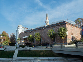 Dzhumaya Mosque, the main Muslim shrine in Plovdiv, Bulgaria. Situated in the center of pedestrian zone. It is one of the oldest cult Ottoman buildings of the Balkans.