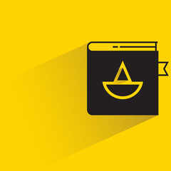 law book with shadow on yellow background vector