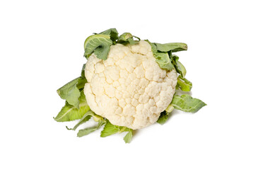 Single Cauliflower Isolated On White Surface