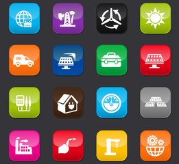 Alternative energy icons set