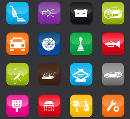Car shop icons set