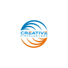 Creative art logo from circle with text or company name in the middle