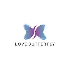 love logo element color butterfly illustration design vector template