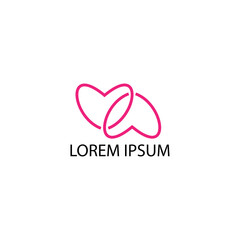 love logo line creative illustration color design vector template