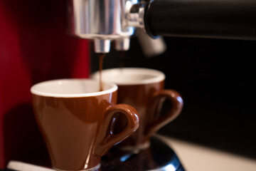 espresso machine pouring coffee