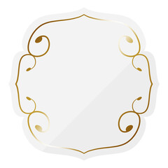 エレガントな唐草フレーム　ホワイト＆ゴールド	