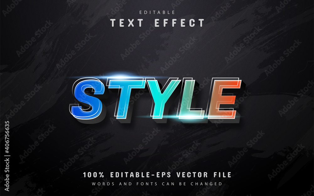 Poster 3d gradient style text effect