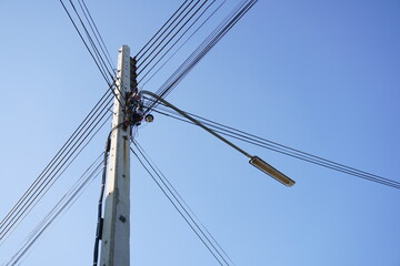 power lines on a pole