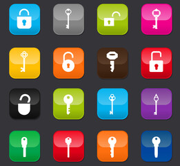 Lock and Key icons set