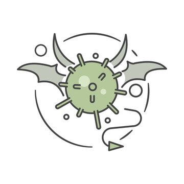 Devil pandemic virus icon. Flat style. Isolated.