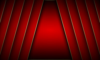 Red metal diagonal with golden lines background.