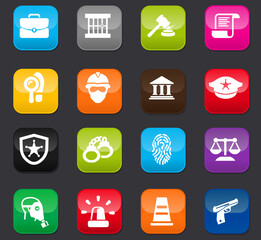 Police icons set