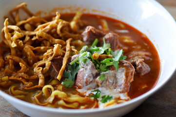 noodles or beef curry noodles, Thai curry noodles