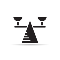 balance scale icon on white background vector