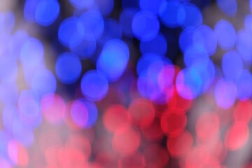 Fototapeta premium blur of bokeh blue and red light