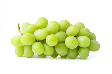 Fresh green grape isolated on white background.