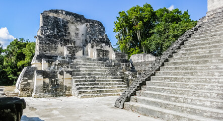 Fototapeta na wymiar Famous ancient Mayan temples in Tikal National Park, Guatemala, Central America