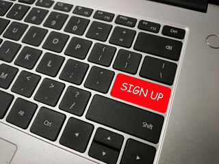 Keyboard with SIGN UP key