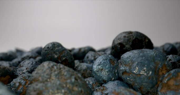 Lightweight expanded clay aggregate (LECA) or expanded clay (exclay) Grow rocks (Growing medium). Isolated on white background. Close up. Zoom out. Close up. Zoom out.