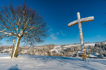 Snowshoe tour at the Gehrenberg near Lake Constance