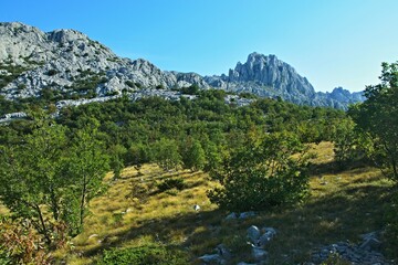 Fototapeta na wymiar Croatia-view of a mountains in the Velebit National Park