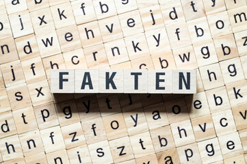Fakten - word Facts on german language,word concept