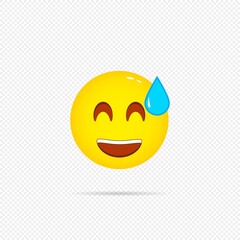 Happy emoji icon. Laughing emotion. Smiley, emoticon. Vector on isolated transparent background. EPS 10